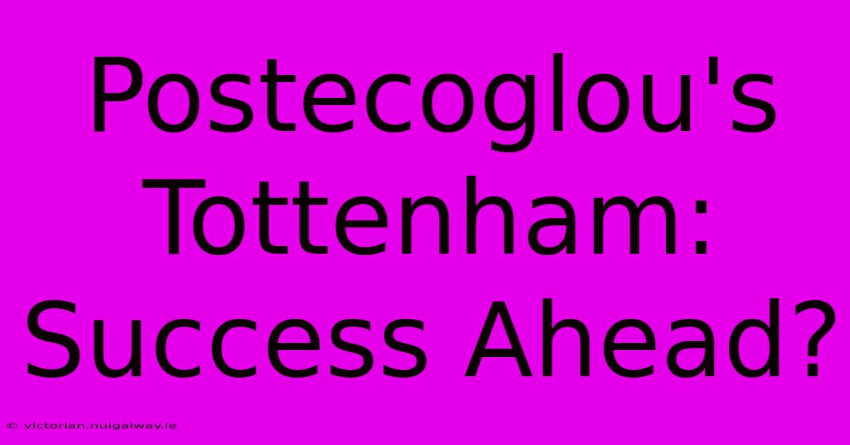 Postecoglou's Tottenham: Success Ahead?