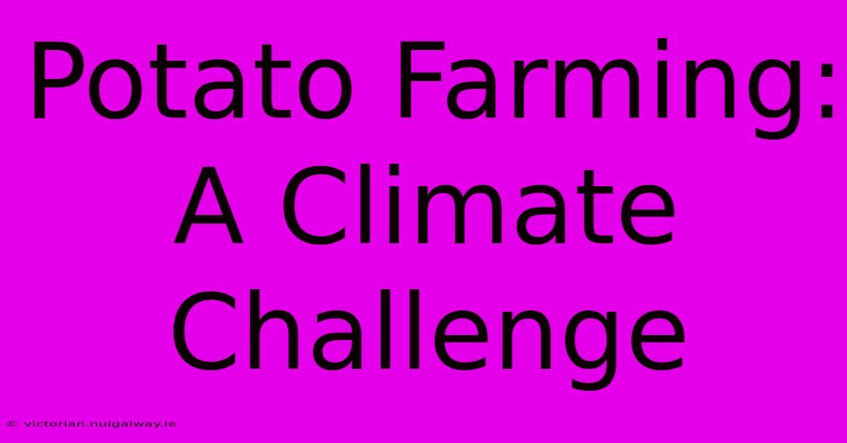 Potato Farming: A Climate Challenge