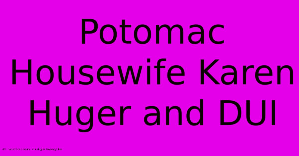 Potomac Housewife Karen Huger And DUI