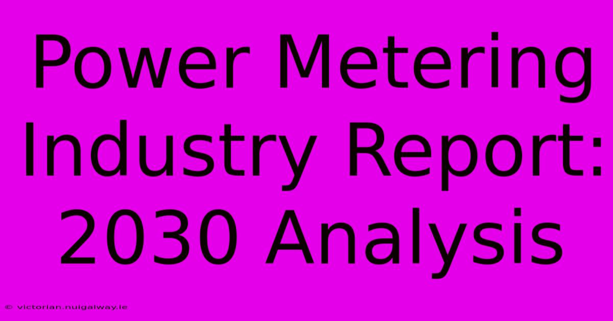 Power Metering Industry Report: 2030 Analysis