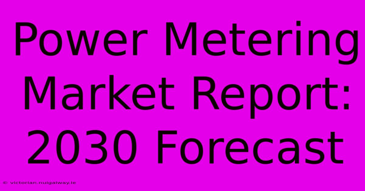 Power Metering Market Report: 2030 Forecast