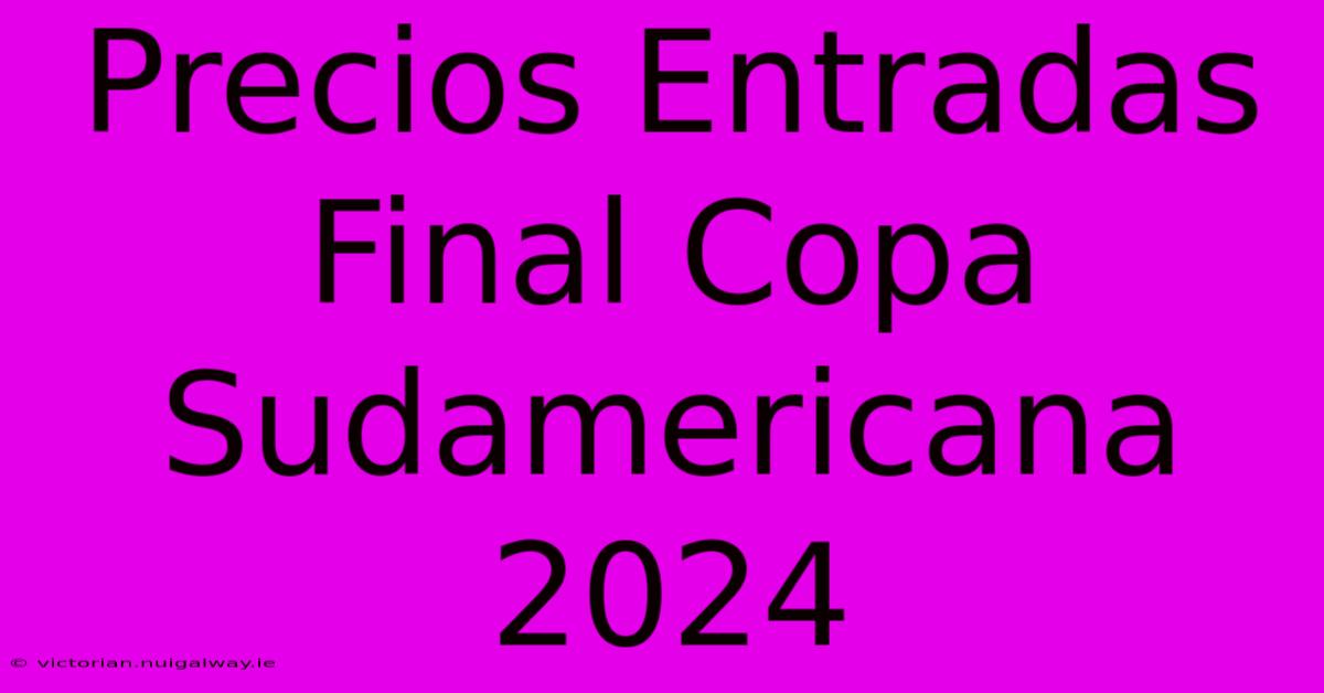 Precios Entradas Final Copa Sudamericana 2024