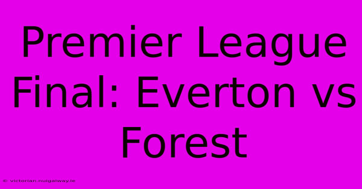 Premier League Final: Everton Vs Forest