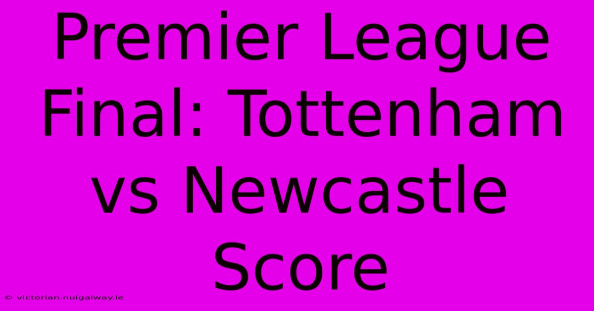 Premier League Final: Tottenham Vs Newcastle Score