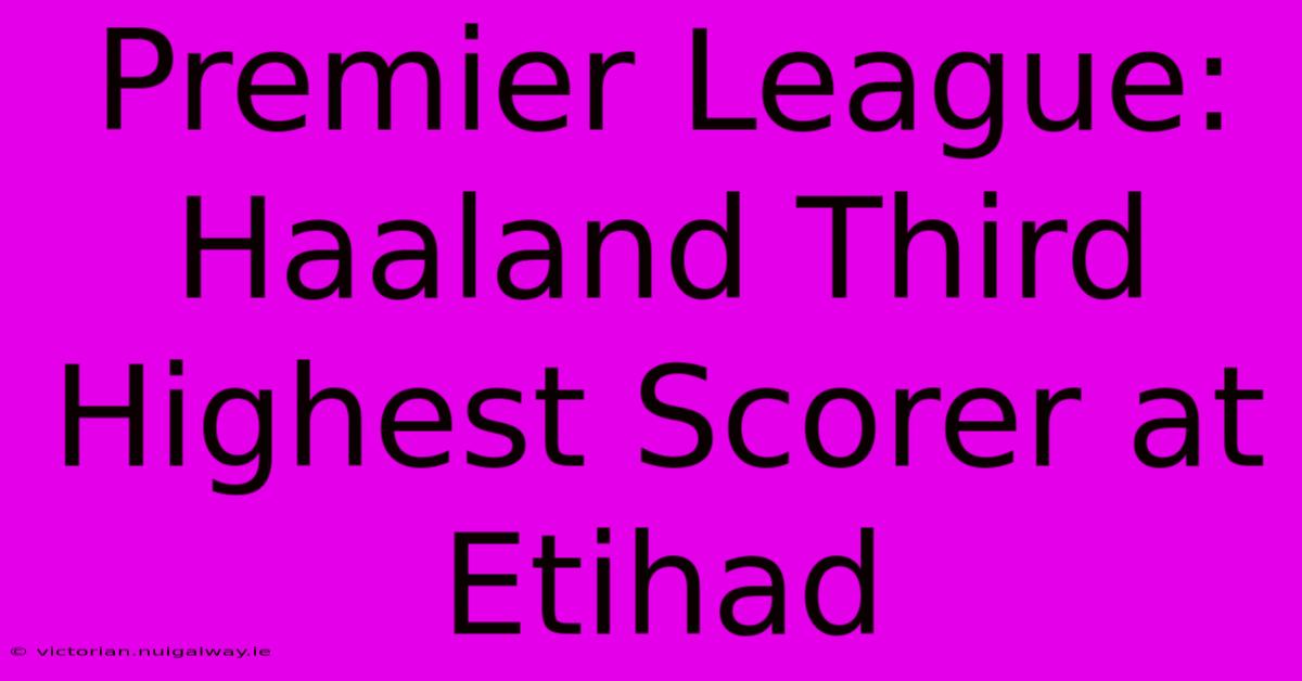 Premier League: Haaland Third Highest Scorer At Etihad