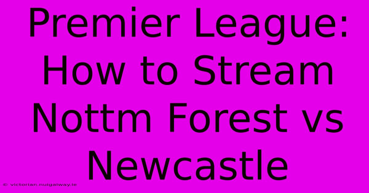 Premier League: How To Stream Nottm Forest Vs Newcastle