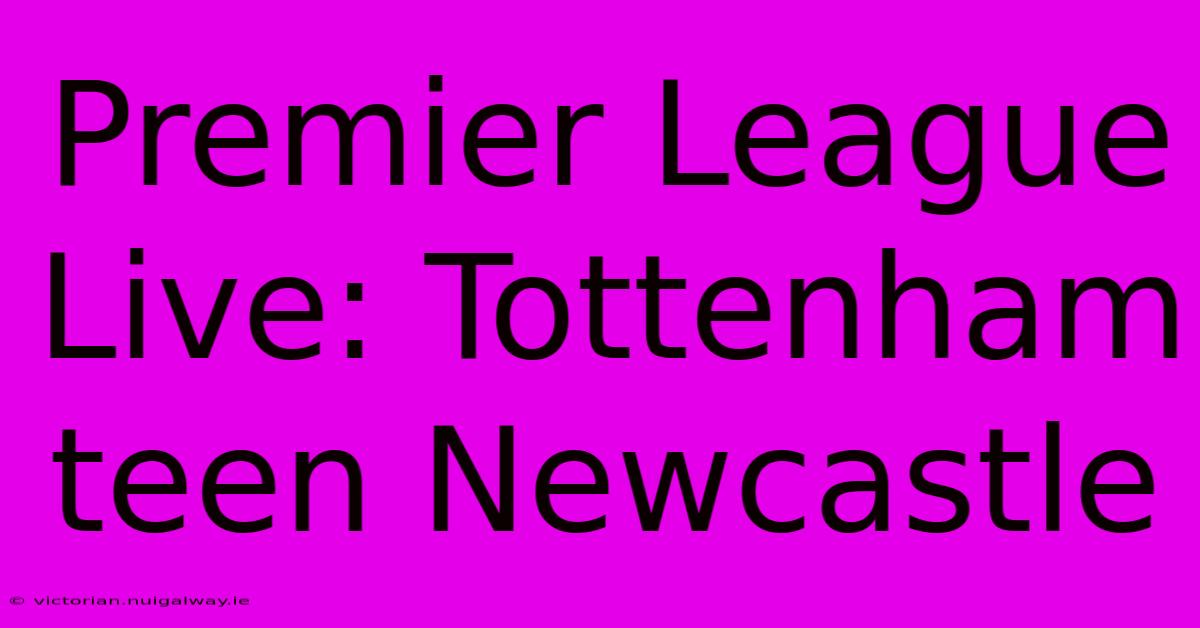 Premier League Live: Tottenham Teen Newcastle