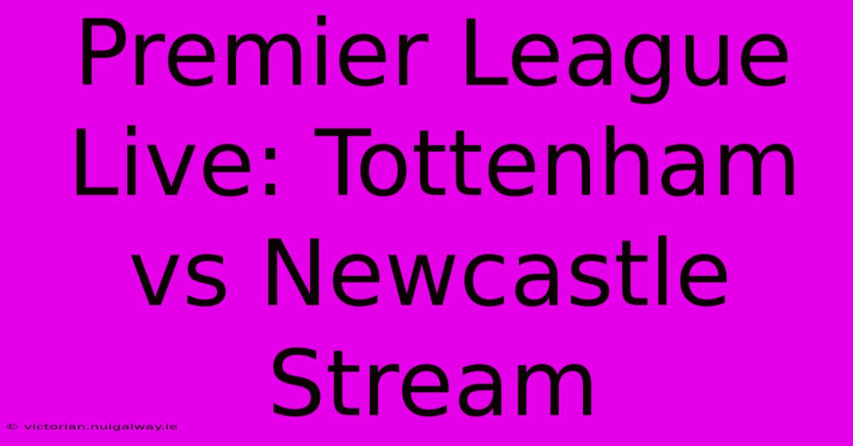 Premier League Live: Tottenham Vs Newcastle Stream