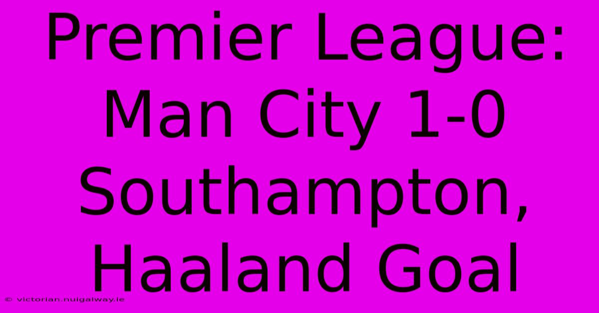 Premier League: Man City 1-0 Southampton, Haaland Goal 