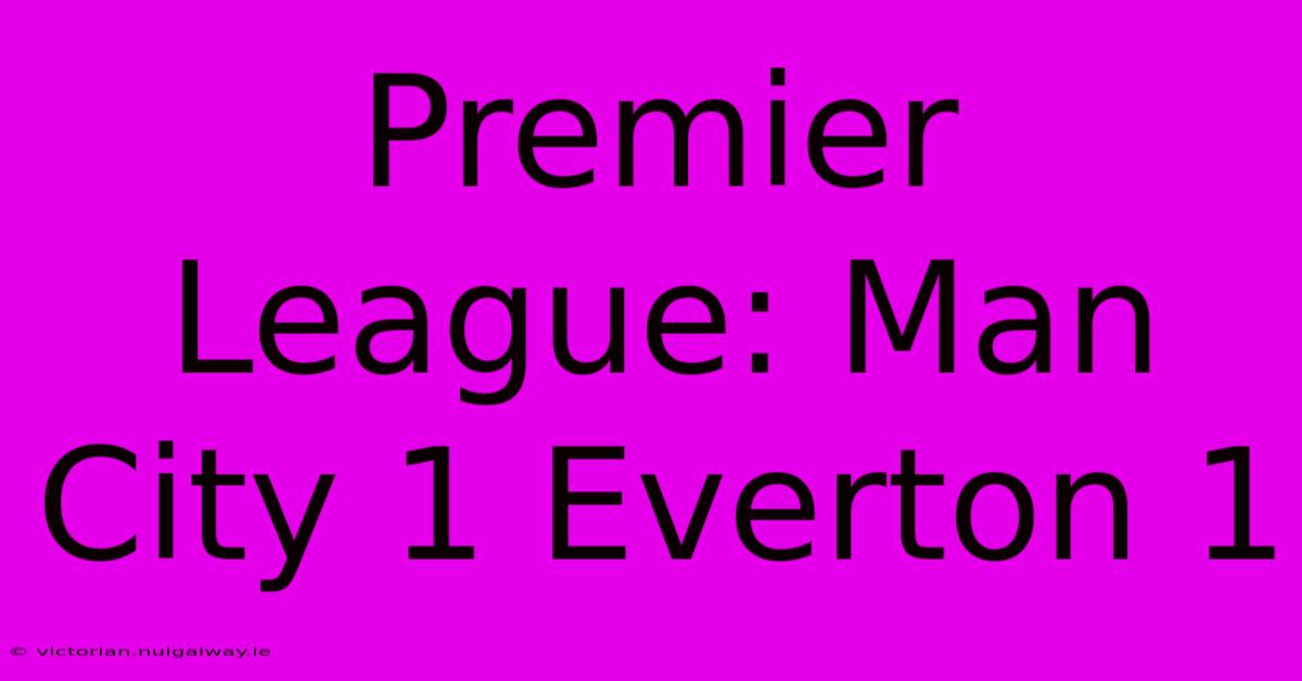 Premier League: Man City 1 Everton 1