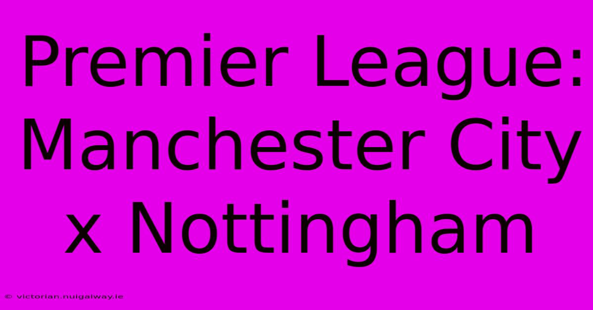 Premier League:  Manchester City X Nottingham