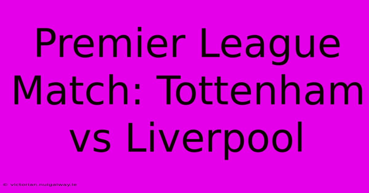 Premier League Match: Tottenham Vs Liverpool