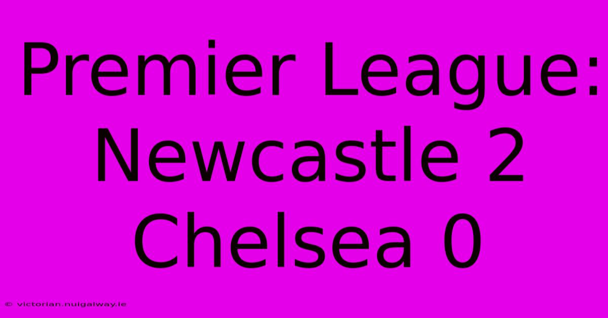 Premier League: Newcastle 2 Chelsea 0 