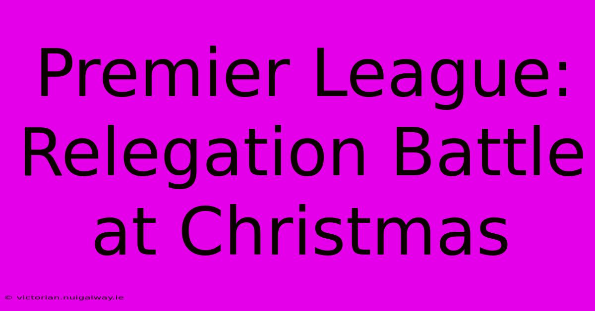 Premier League: Relegation Battle At Christmas