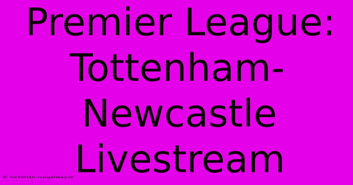 Premier League: Tottenham-Newcastle Livestream