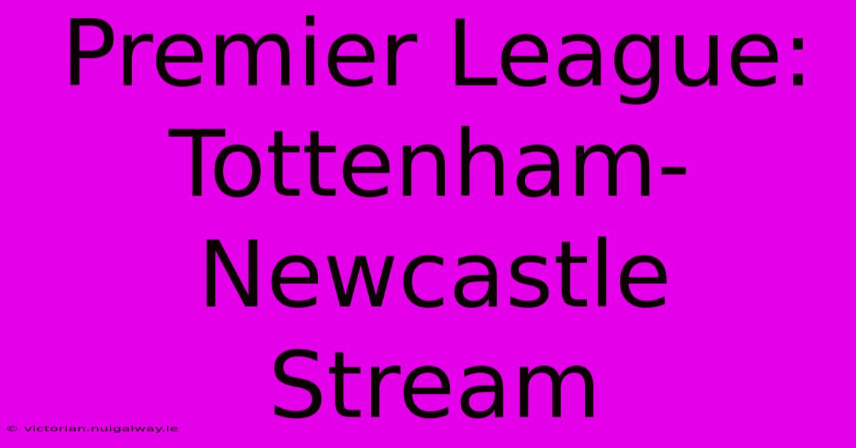 Premier League: Tottenham-Newcastle Stream