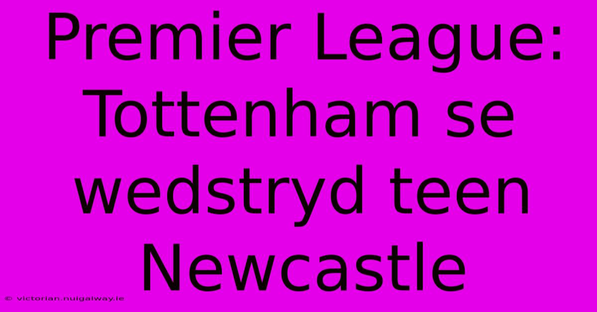 Premier League: Tottenham Se Wedstryd Teen Newcastle