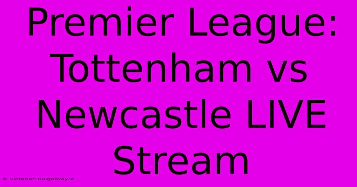 Premier League: Tottenham Vs Newcastle LIVE Stream