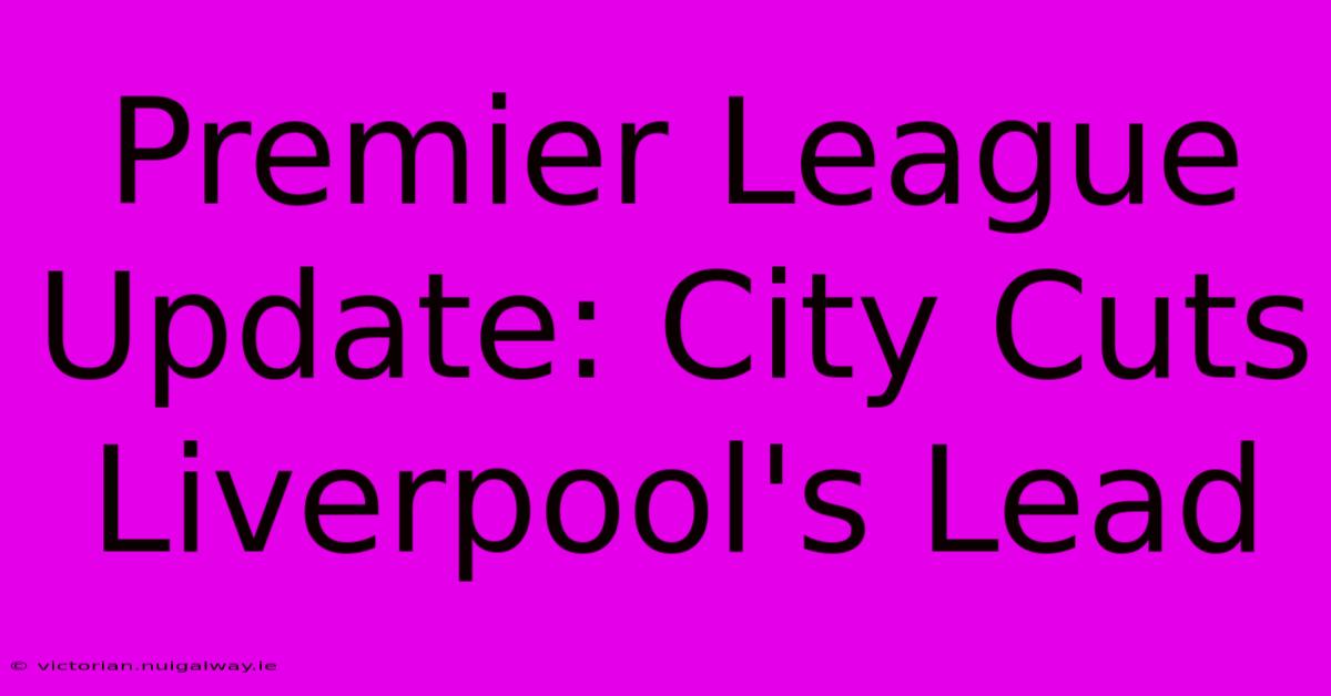 Premier League Update: City Cuts Liverpool's Lead