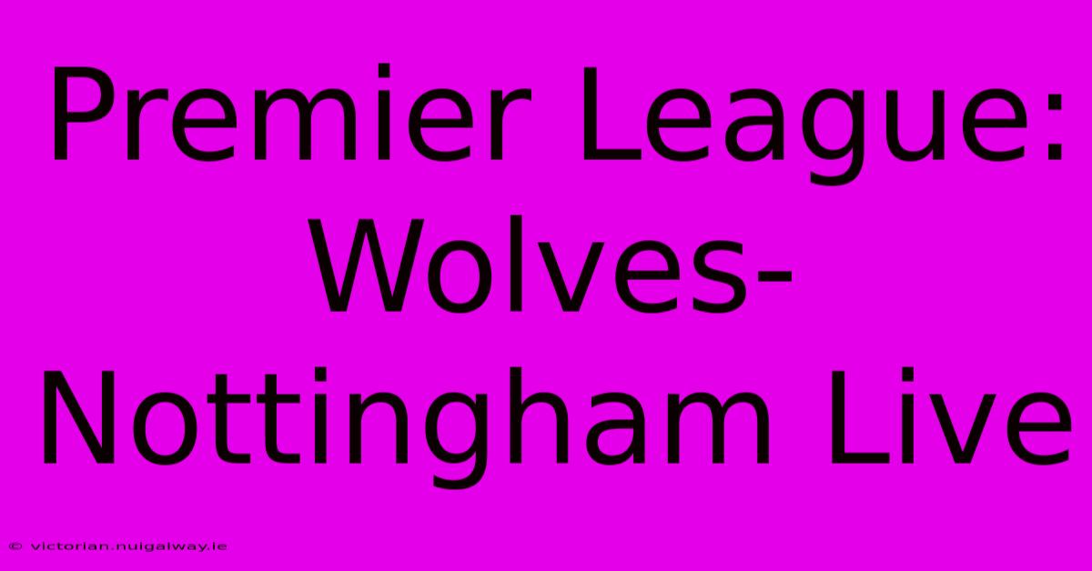 Premier League: Wolves-Nottingham Live