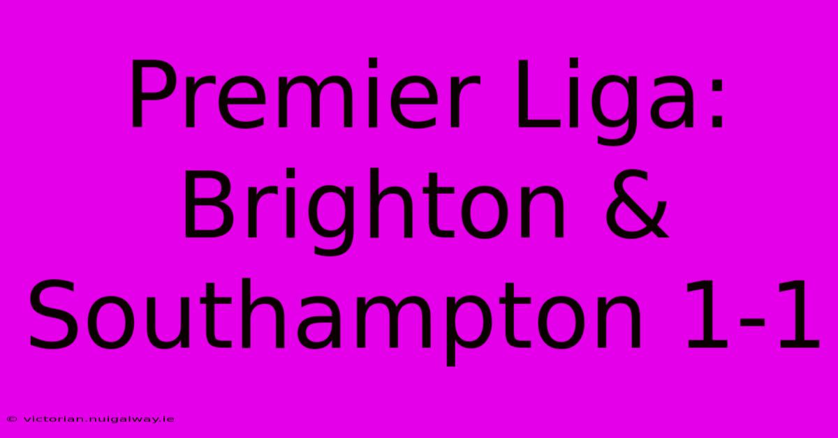 Premier Liga: Brighton & Southampton 1-1