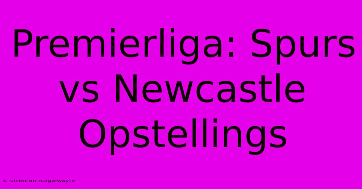 Premierliga: Spurs Vs Newcastle Opstellings