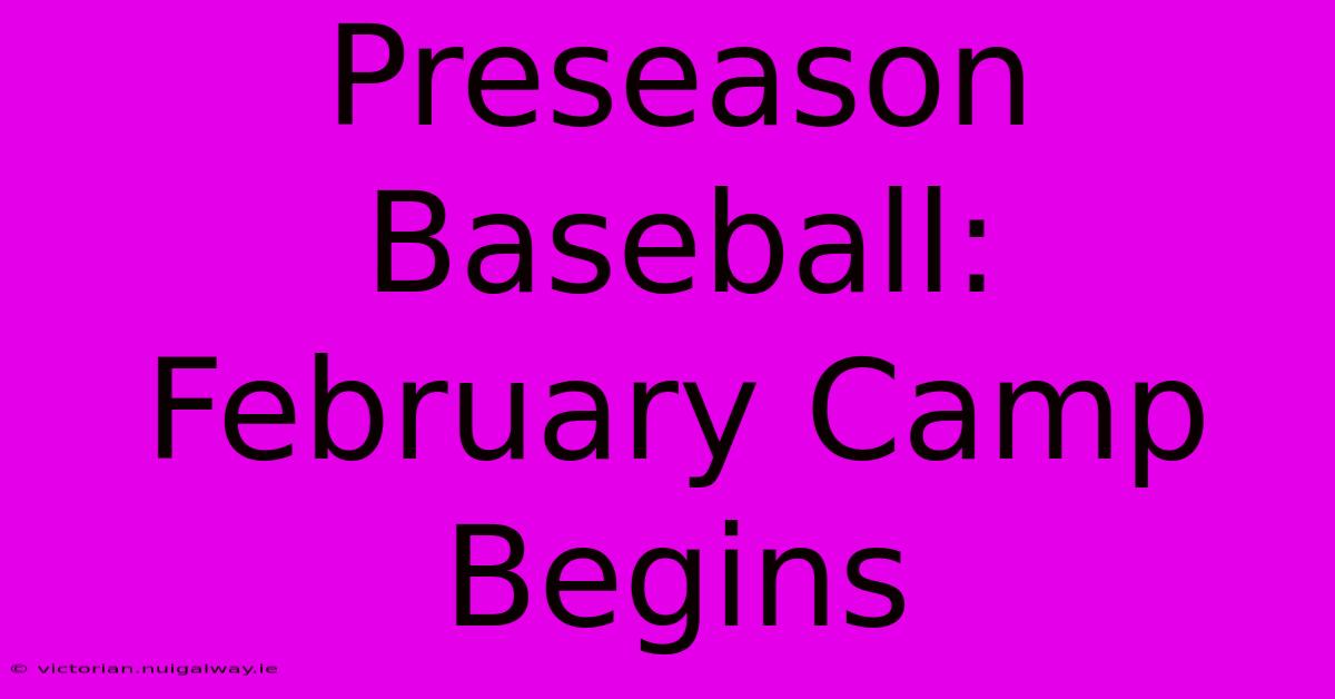 Preseason Baseball: February Camp Begins