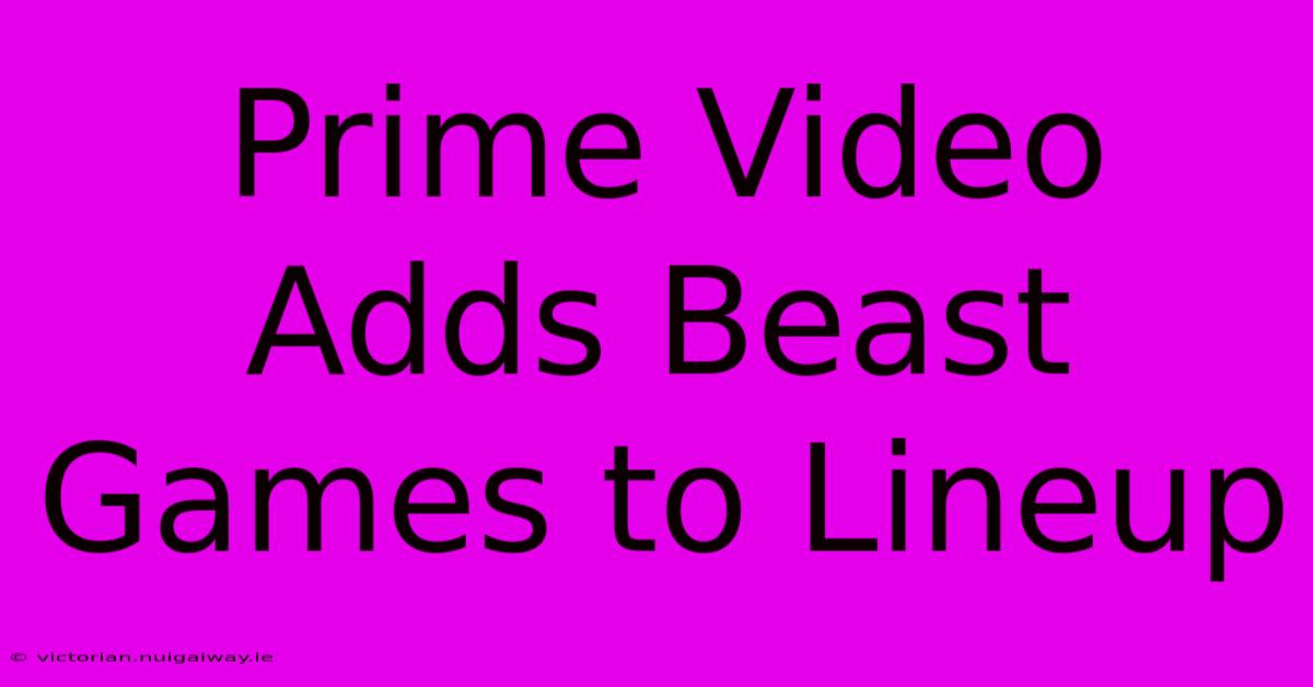 Prime Video Adds Beast Games To Lineup