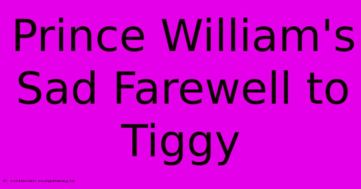 Prince William's Sad Farewell To Tiggy