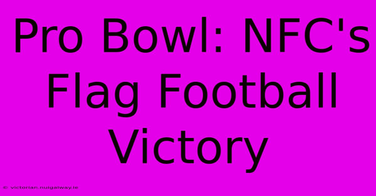 Pro Bowl: NFC's Flag Football Victory