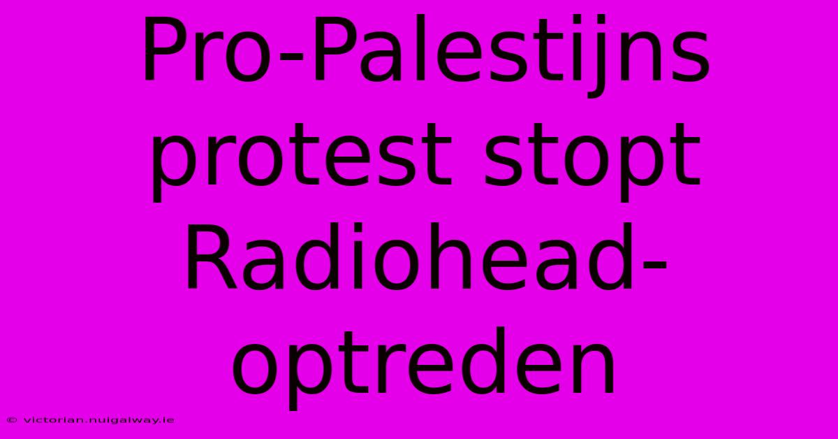 Pro-Palestijns Protest Stopt Radiohead-optreden 