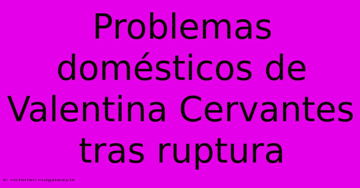 Problemas Domésticos De Valentina Cervantes Tras Ruptura