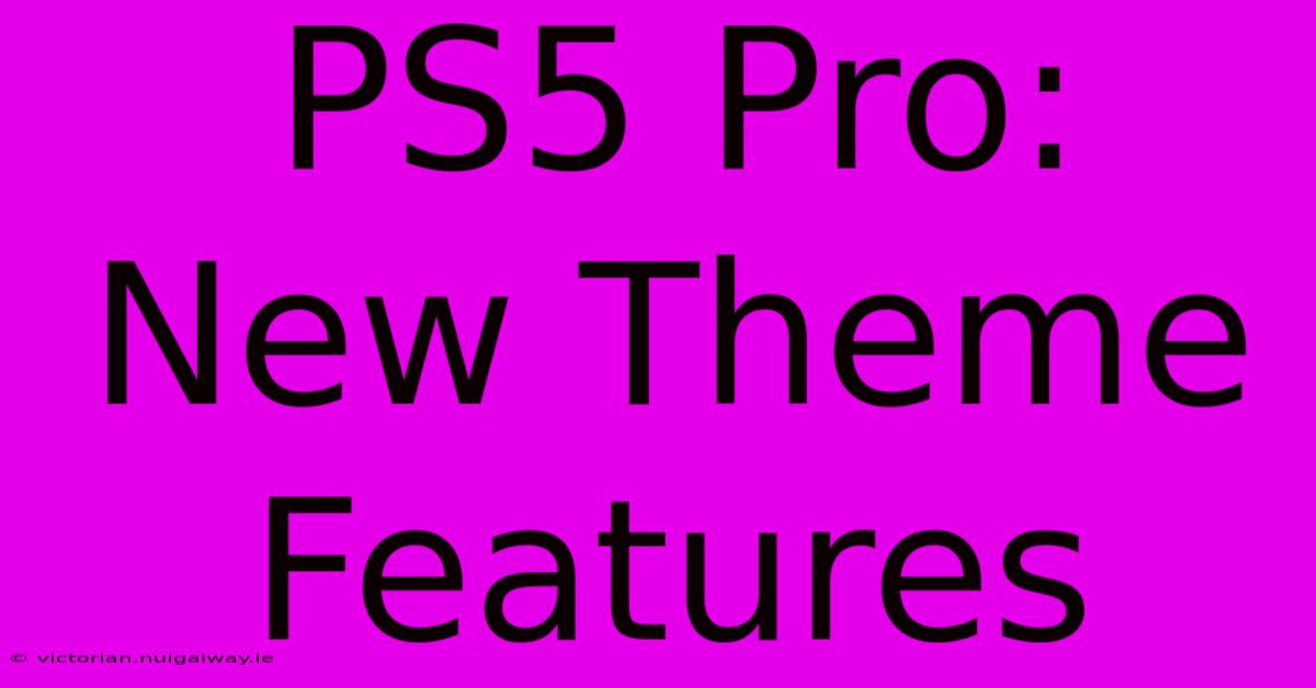 PS5 Pro: New Theme Features 