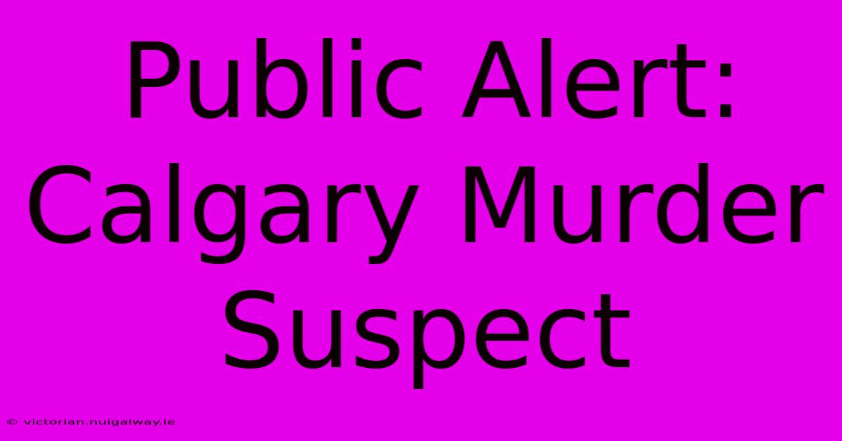 Public Alert: Calgary Murder Suspect