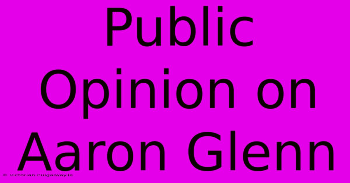 Public Opinion On Aaron Glenn