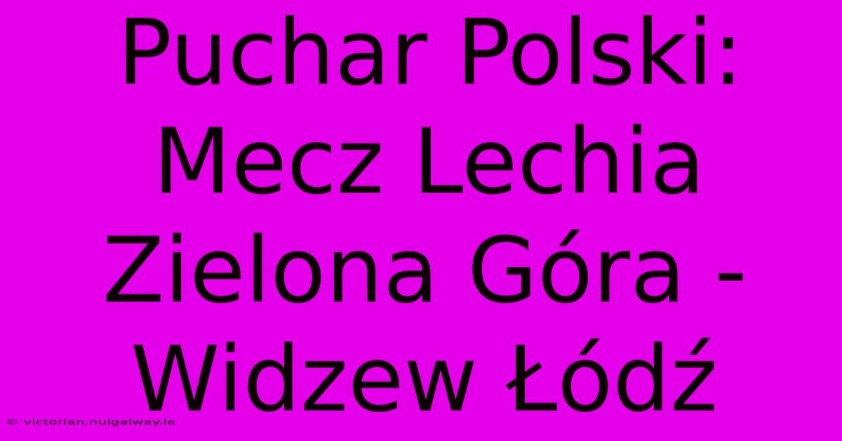 Puchar Polski:  Mecz Lechia Zielona Góra - Widzew Łódź 