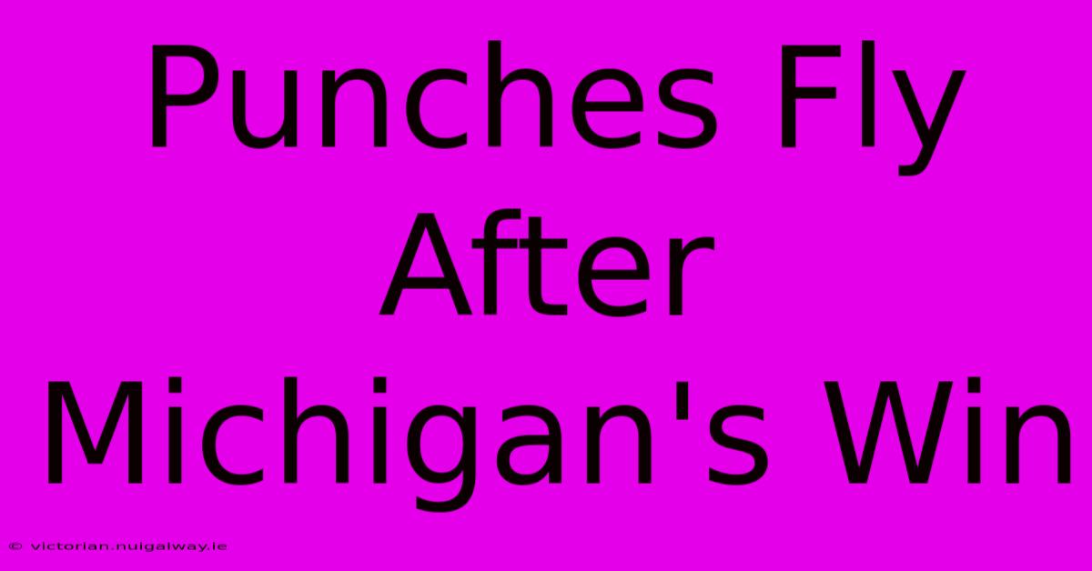 Punches Fly After Michigan's Win