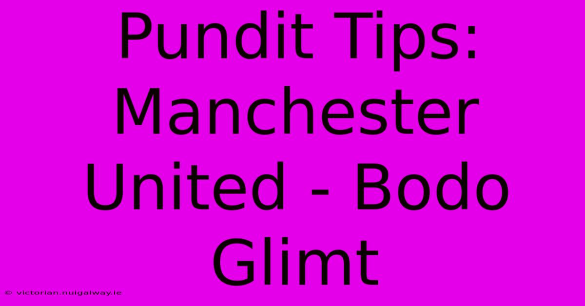 Pundit Tips: Manchester United - Bodo Glimt