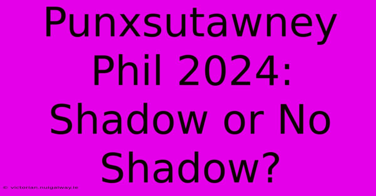 Punxsutawney Phil 2024: Shadow Or No Shadow?