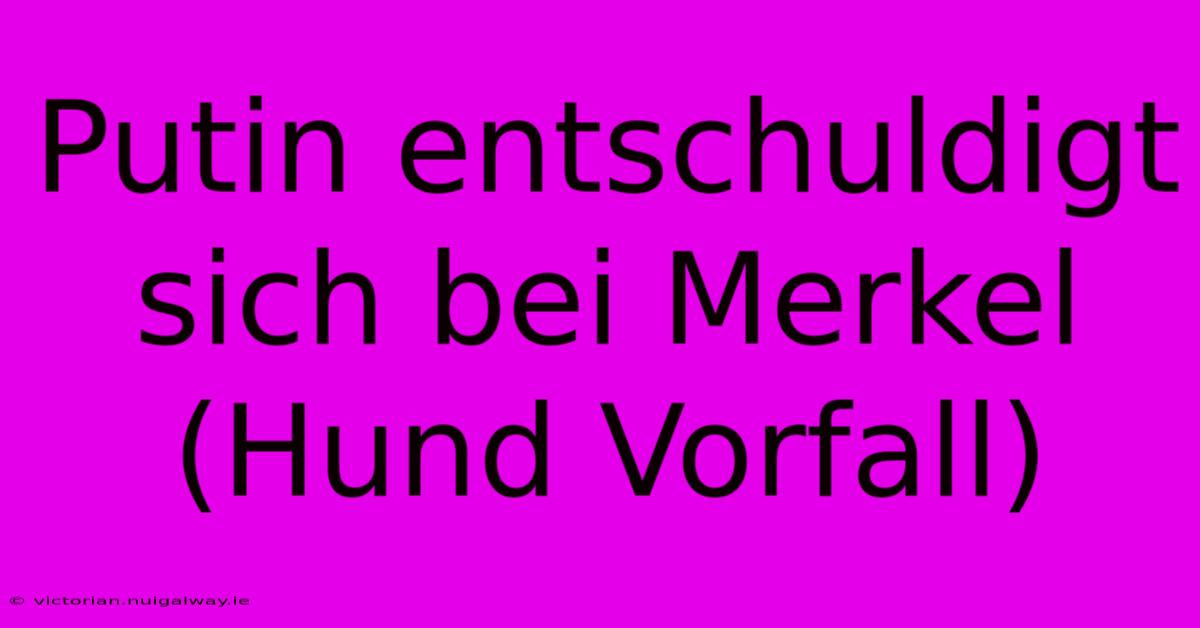 Putin Entschuldigt Sich Bei Merkel (Hund Vorfall)