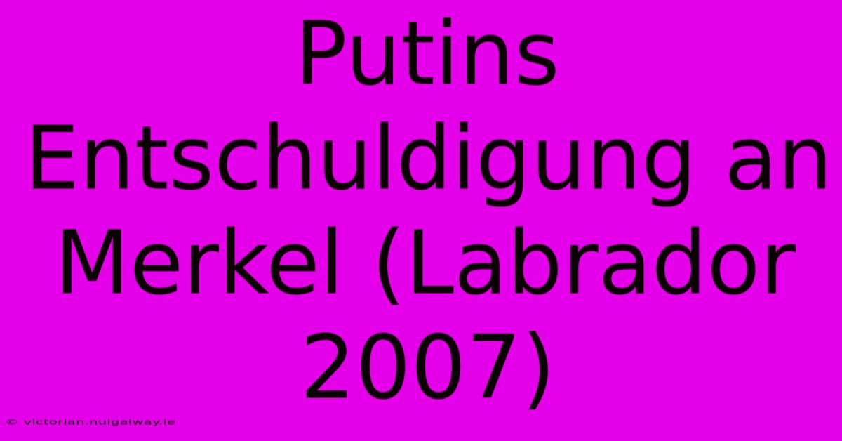 Putins Entschuldigung An Merkel (Labrador 2007)