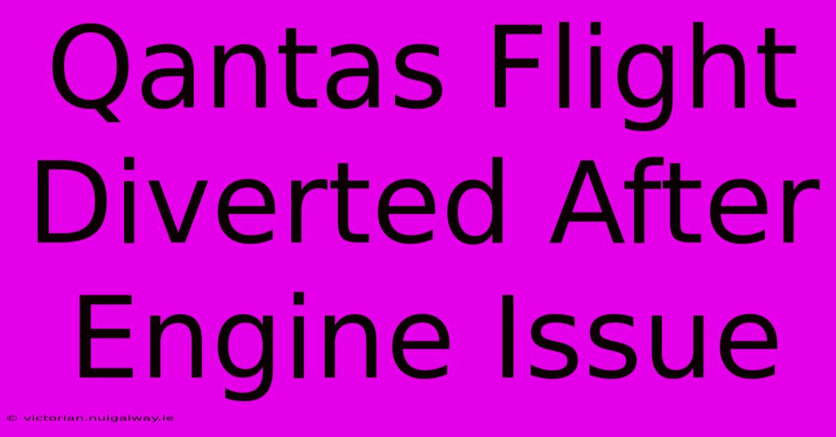 Qantas Flight Diverted After Engine Issue