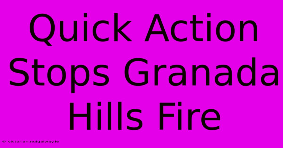 Quick Action Stops Granada Hills Fire