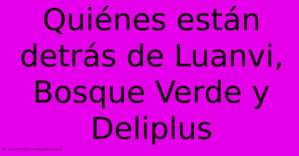 Quiénes Están Detrás De Luanvi, Bosque Verde Y Deliplus