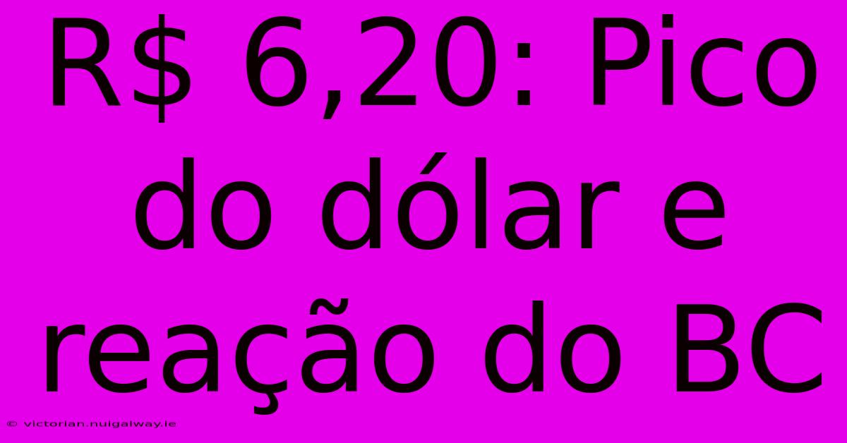 R$ 6,20: Pico Do Dólar E Reação Do BC