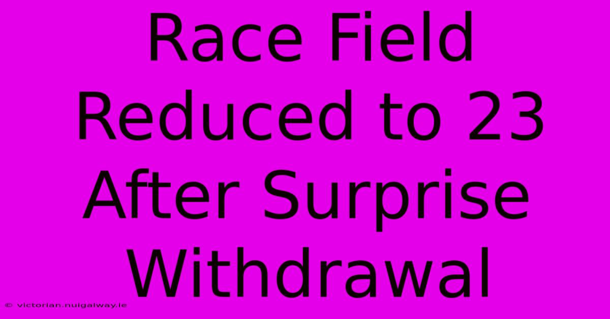 Race Field Reduced To 23 After Surprise Withdrawal 