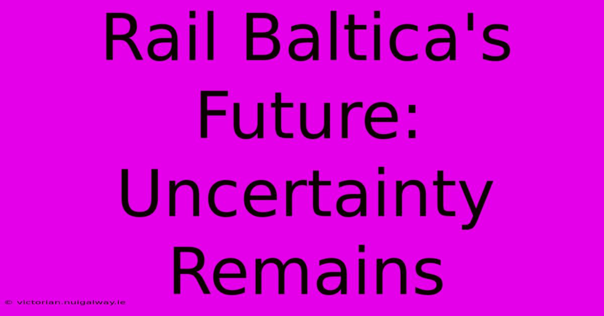 Rail Baltica's Future: Uncertainty Remains