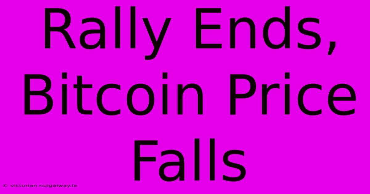 Rally Ends, Bitcoin Price Falls