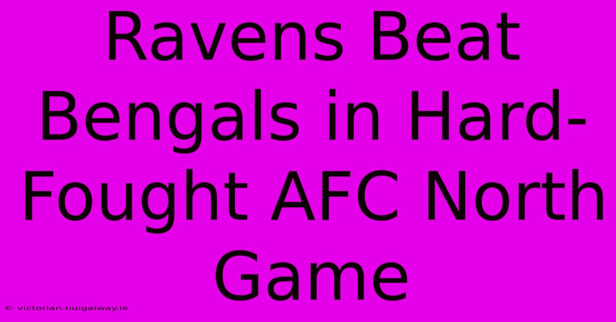 Ravens Beat Bengals In Hard-Fought AFC North Game