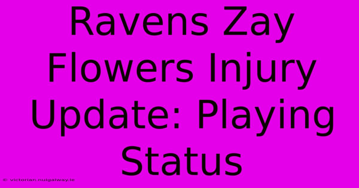 Ravens Zay Flowers Injury Update: Playing Status